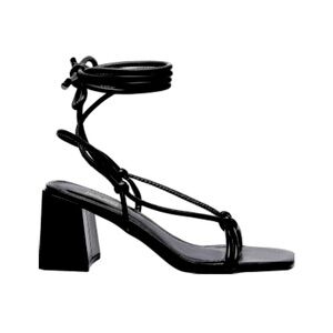 NWOT black strappy heeled sandals